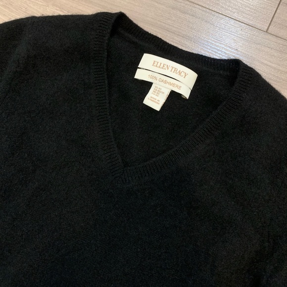 Ellen Tracy Cashmere V Neck Sweater - Picture 3 of 5